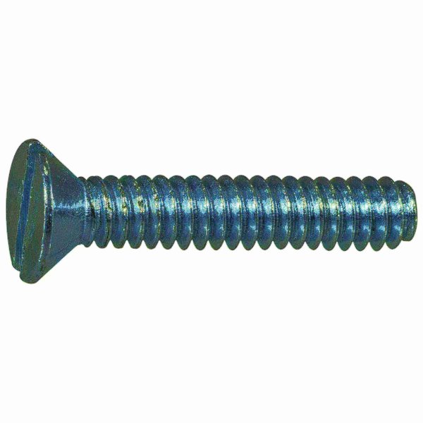 Midwest Fastener #10-24 x 1 in Slotted Flat Machine Screw, Zinc Plated Steel, 39 PK 61464